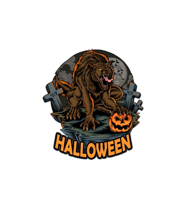halloween minta fehér pólón