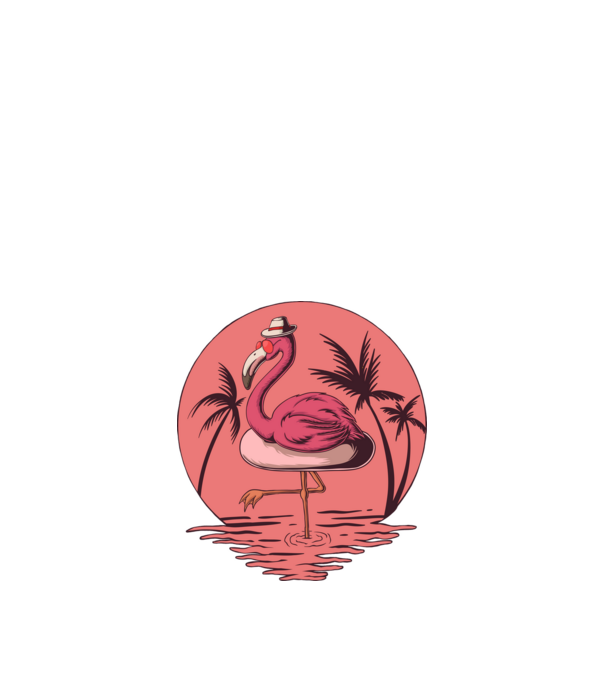 flamingo summer minta fekete pólón