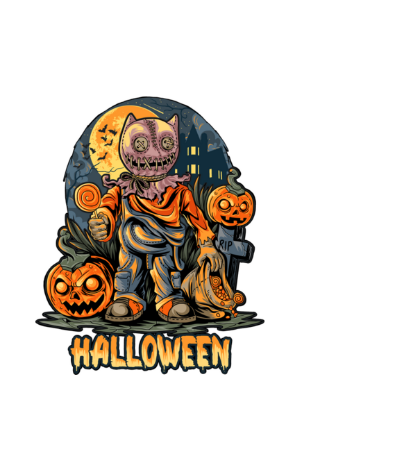 halloween minta fehér pólón
