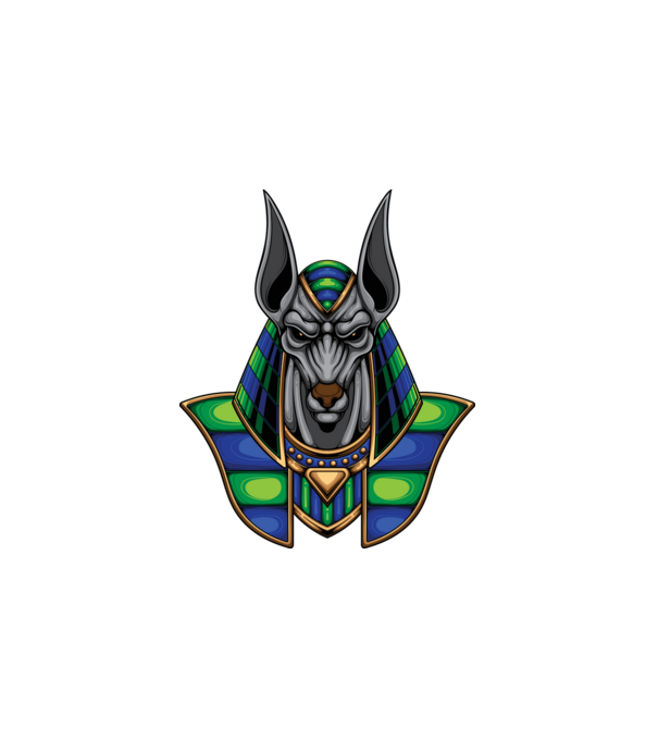anubis minta fehér pólón
