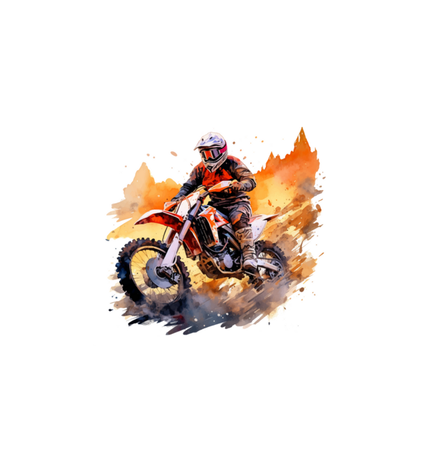 Motocross minta fehér pólón