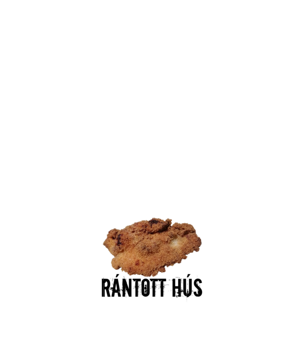 Rántott hús  minta fehér pólón