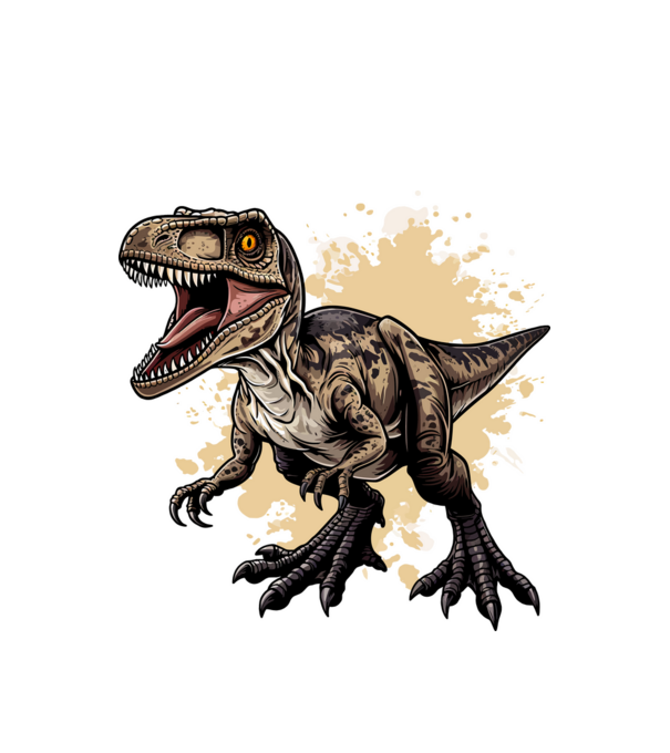 Dinoszaurusz minta fehér pólón
