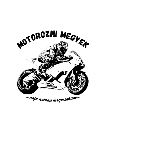 MOTOROZNI MEGYEK minta fehér pólón