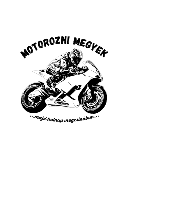 MOTOROZNI MEGYEK minta fekete pólón