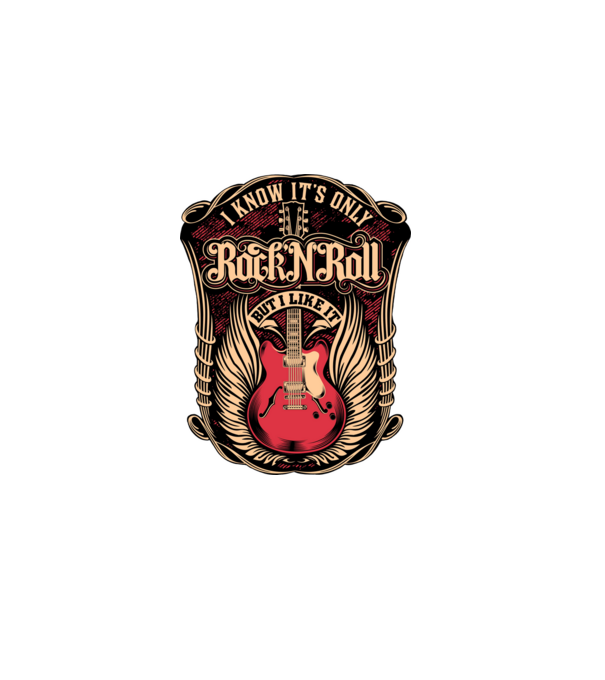 rock n roll minta sötétkék pólón
