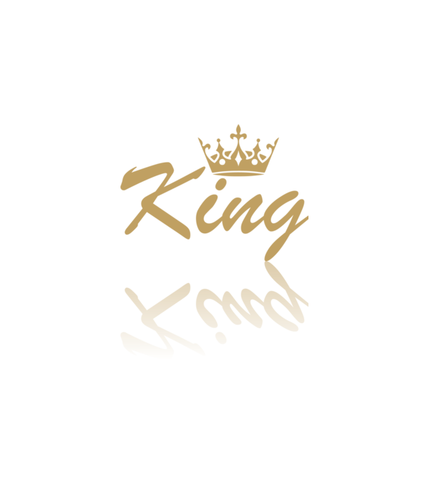 king minta fehér pólón