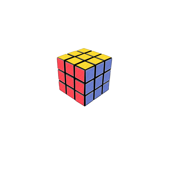 Rubik kocka minta fehér pólón