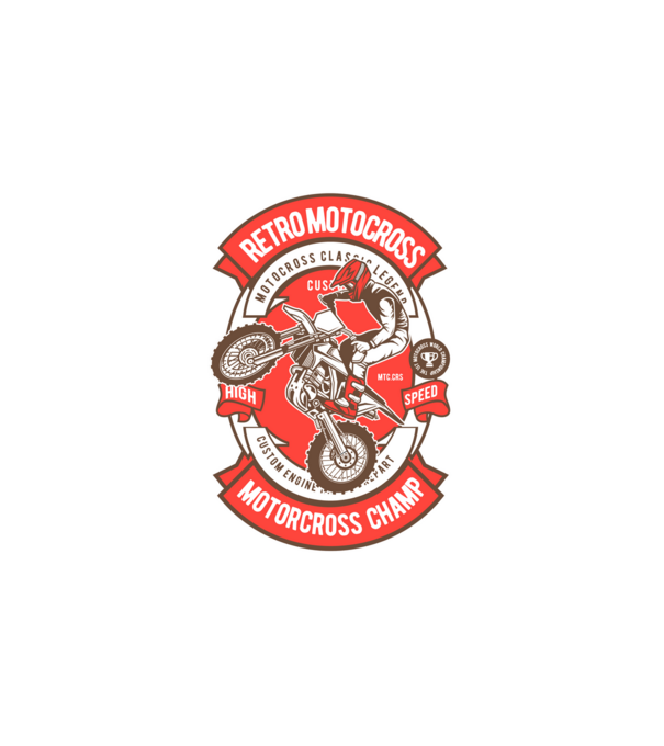motocross minta fehér pólón