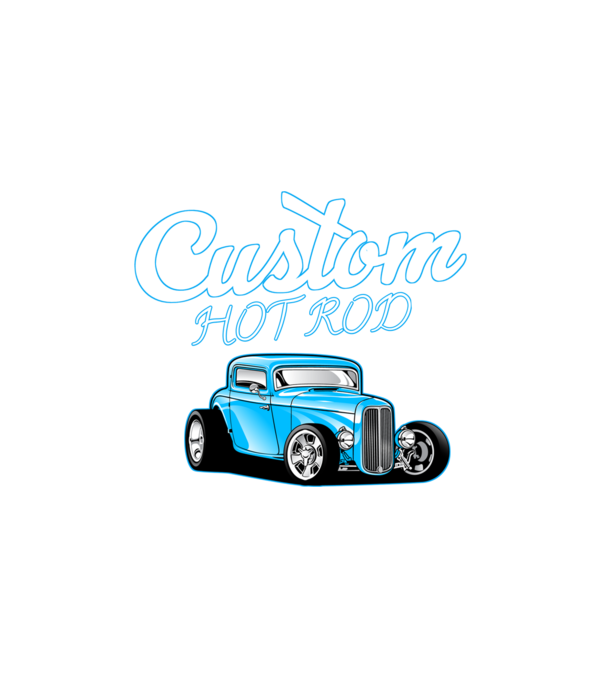Custom hot rod minta fehér pólón