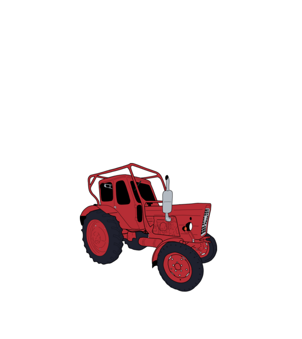 Traktor minta fehér pólón