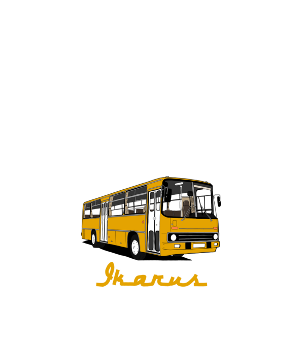Busz minta fehér pólón