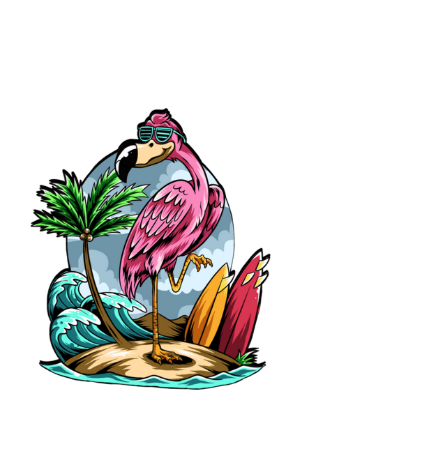 flamingo minta fekete pólón