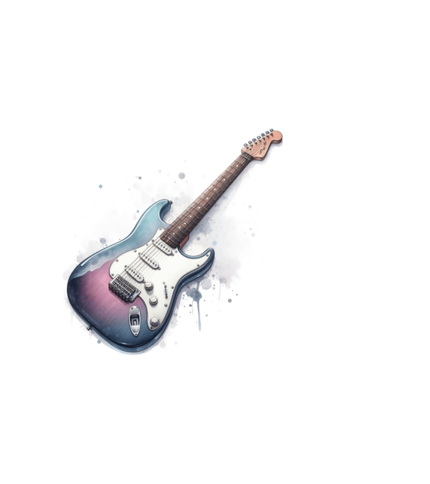 gitár minta fehér pólón