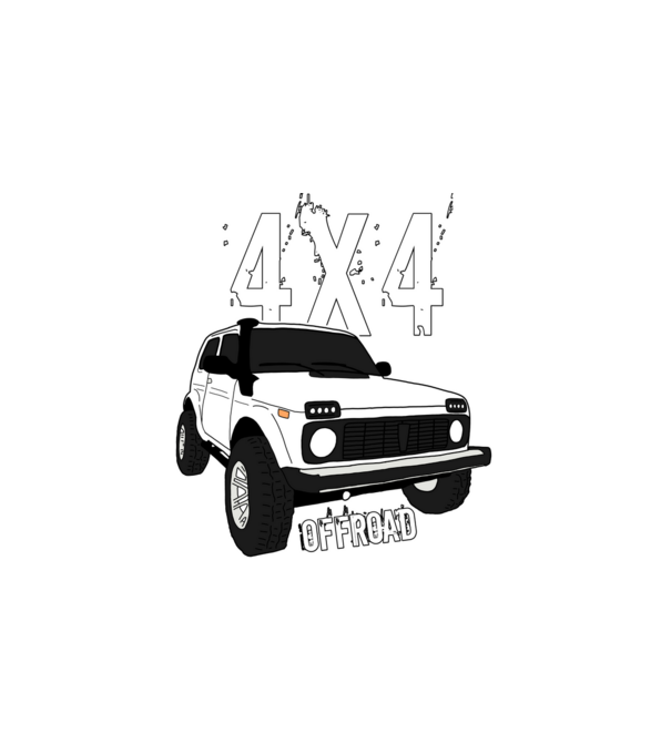 Lada niva minta fehér pólón
