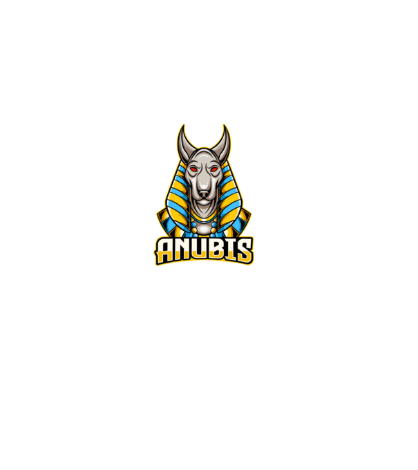 anubis minta szürke pólón