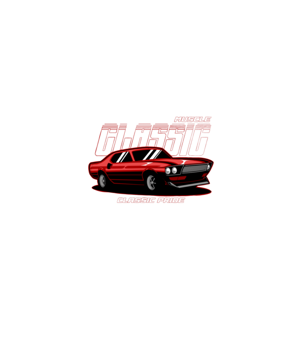 Muscle car minta farmerkék pólón