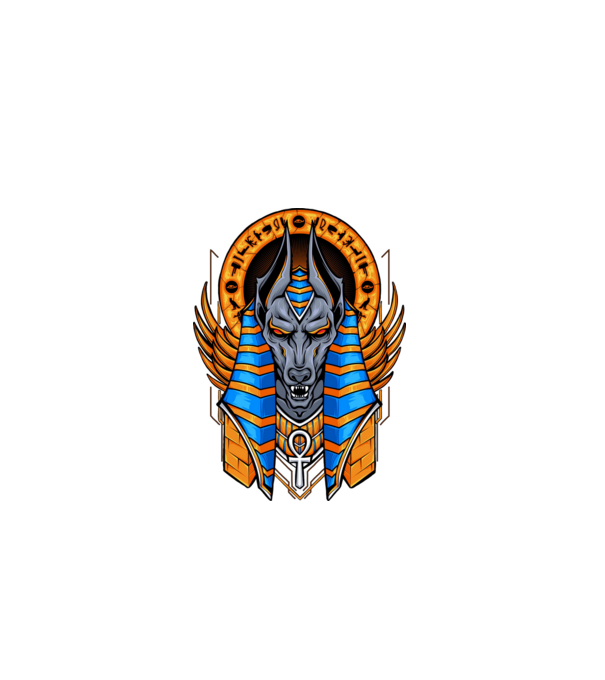 anubis minta szürke pólón