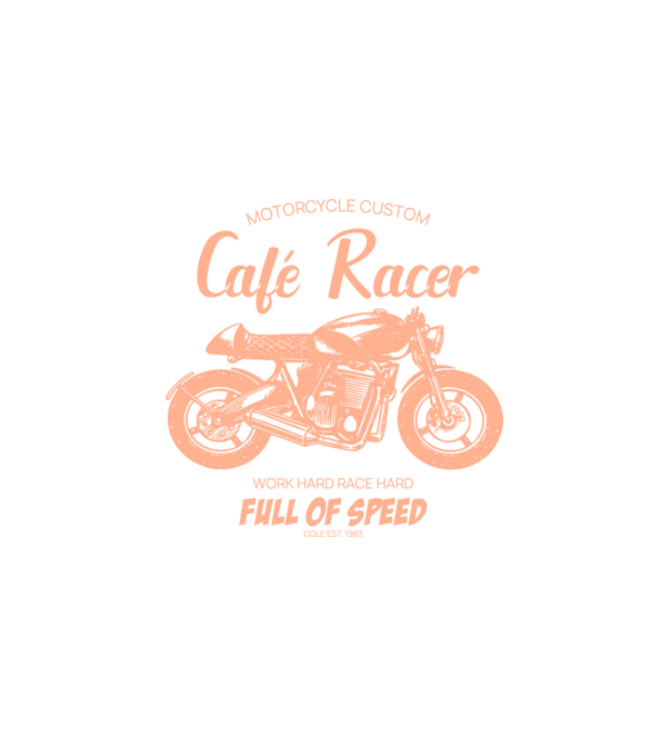 café racer minta fekete pólón