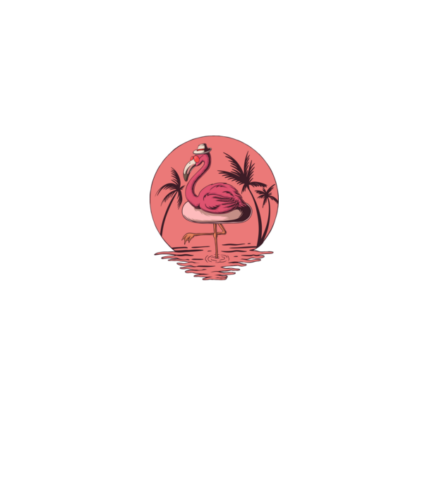 flamingo summer minta fekete pólón