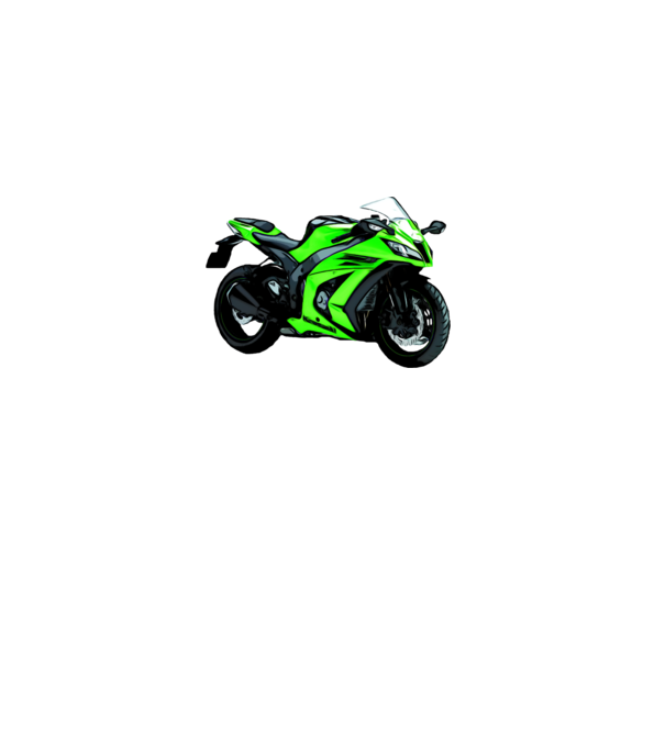 Kawasaki ninja sport motor minta fehér pólón