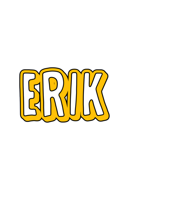 Erik minta fekete pólón