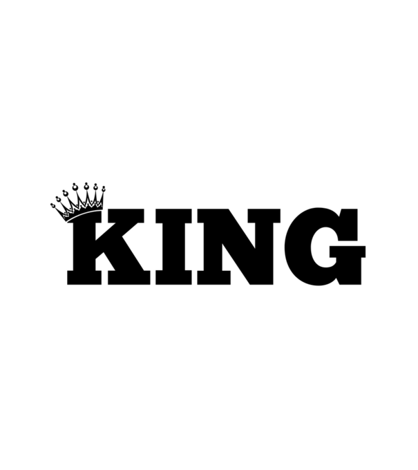 King minta fehér pólón
