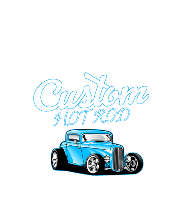 Custom hot rod minta fehér pólón