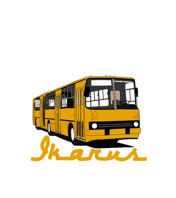 Busz  minta fehér pólón