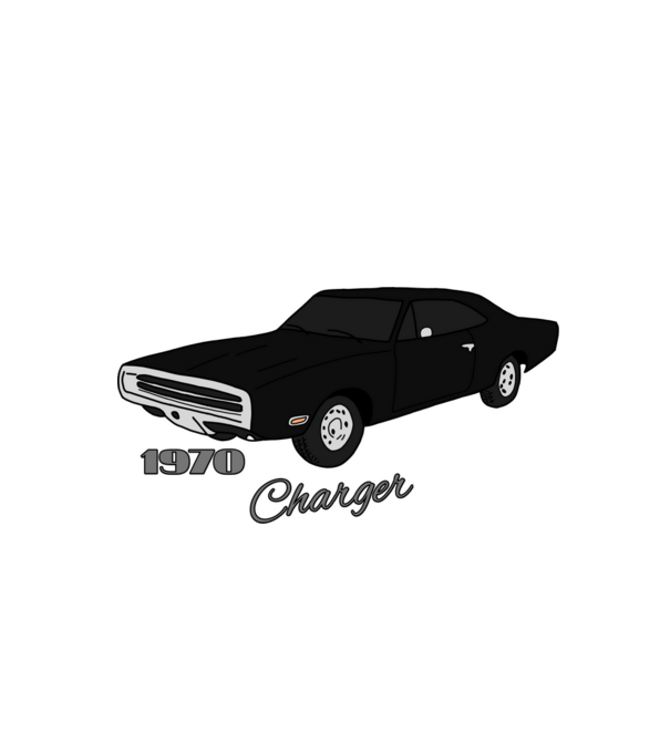 Charger minta fekete pólón