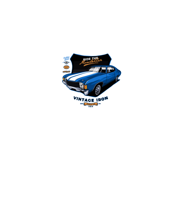 muscle car minta fekete pólón