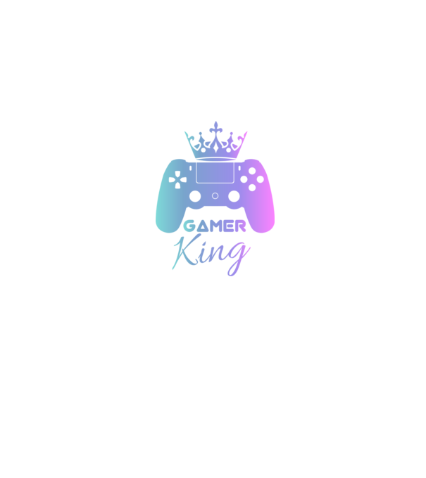 Gamer king minta farmerkék pólón