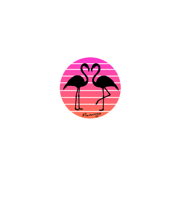 Flamingo minta fekete pólón