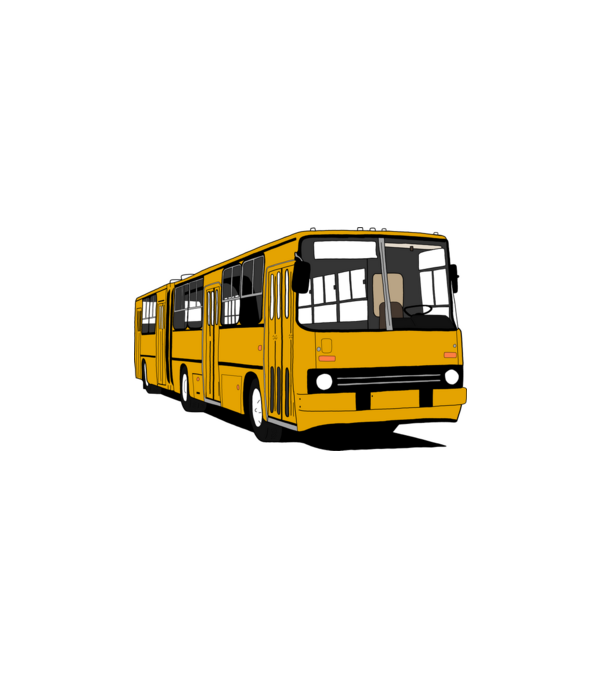 Busz minta fehér pólón