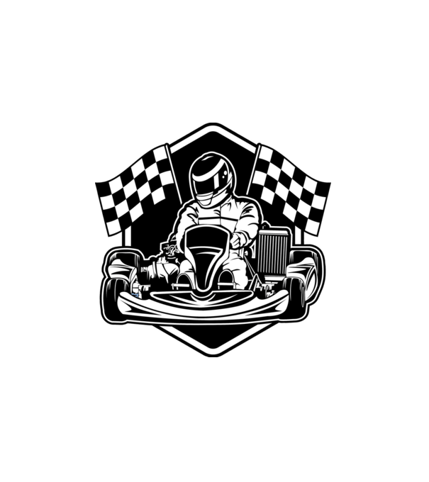 Gokart minta fehér pólón