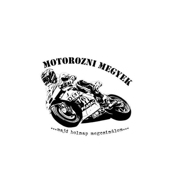 MOTOROZNI MEGYEK minta fehér pólón