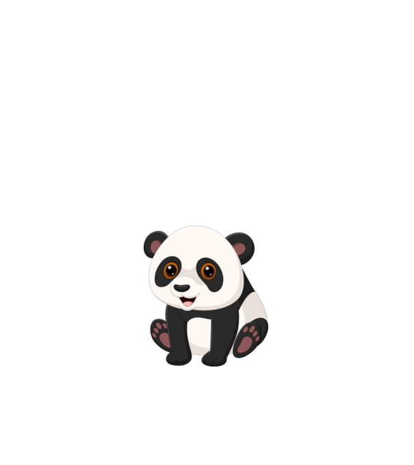 panda minta fehér pólón