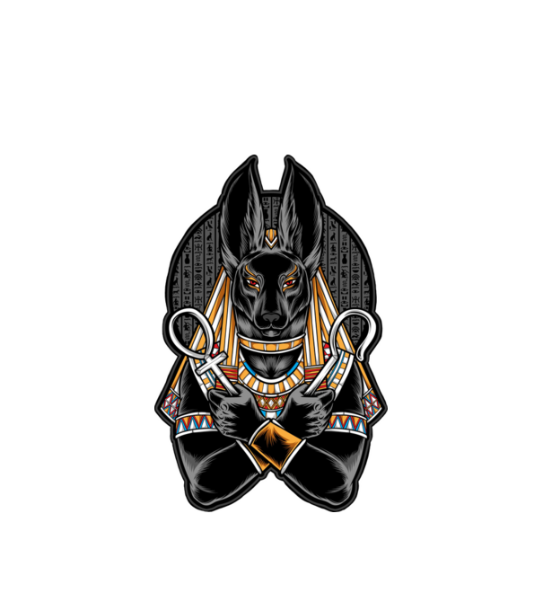 Anubis minta fehér pólón