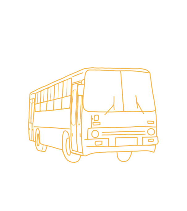 Ikarus busz minta fehér pólón