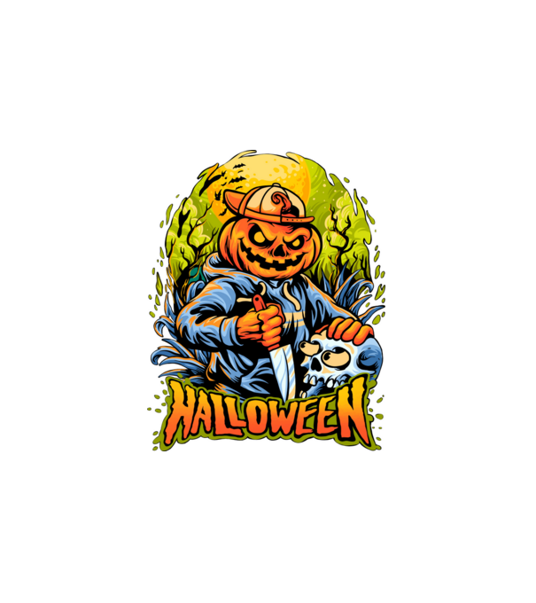 halloween minta fehér pólón