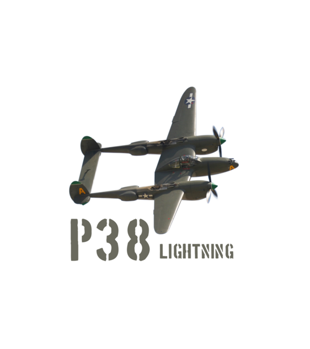 P38 LIGHTNING minta fehér pólón