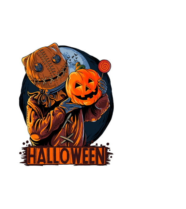 halloween minta fehér pólón