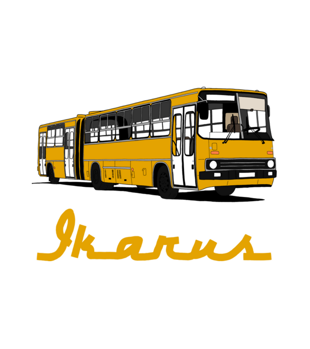 Busz minta fehér pólón