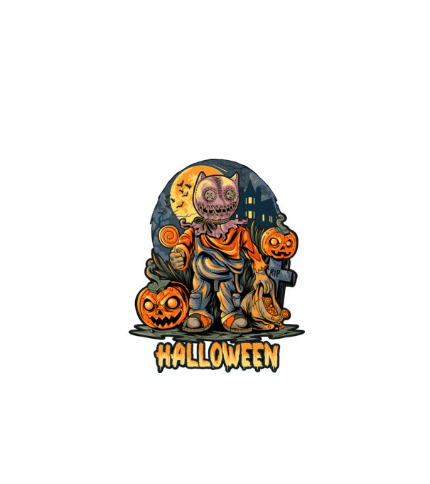 halloween minta fekete pólón