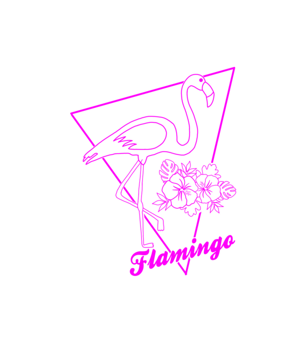 flamingo minta fehér pólón