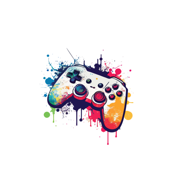 gamer minta fehér pólón