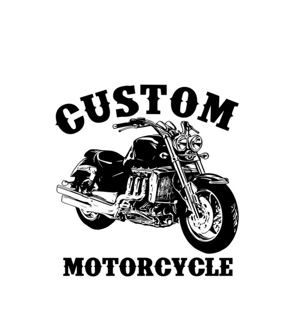 custom motorcycle minta fehér pólón
