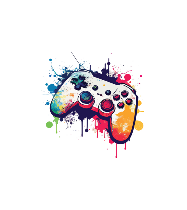 gamer minta fehér pólón