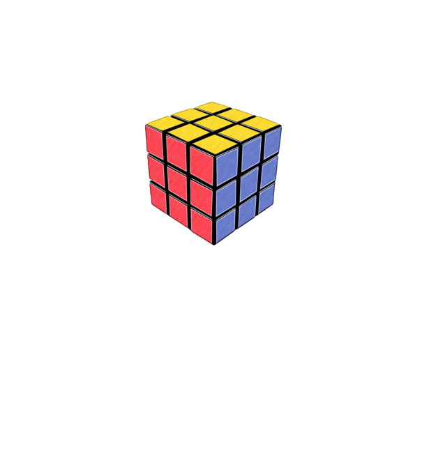 Rubik kocka minta szürke pólón