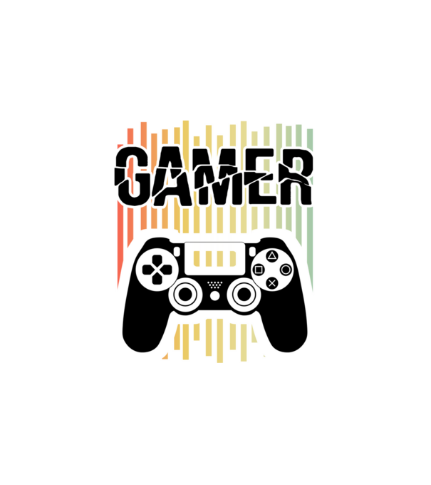 gamer minta fehér pólón